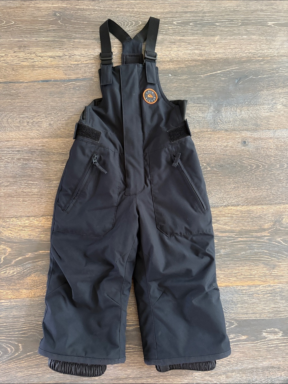 Kids Insulated Black Snow Bib Overalls - Waterproof Winter Pants